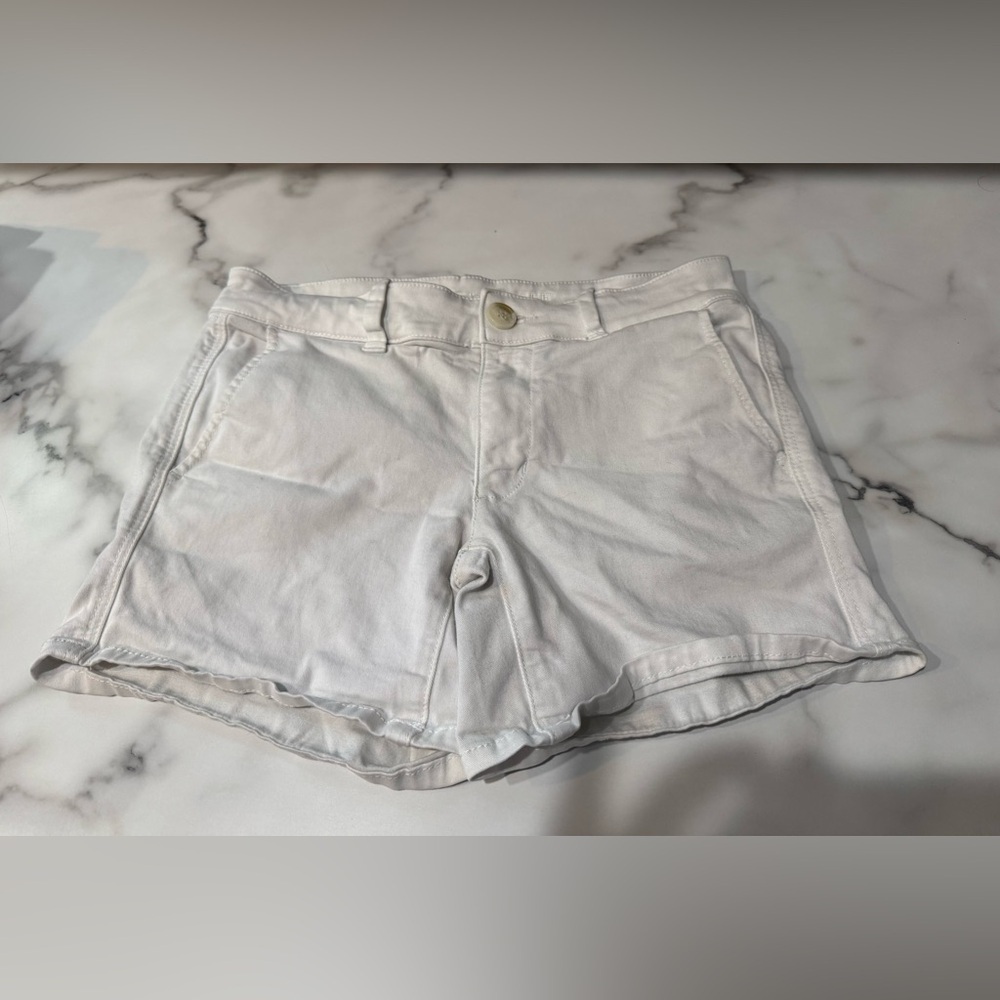 American Eagle Outfitters Super Stretch White Denim Shorts Size 4 Midi Women EUC